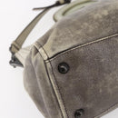 PRADA Hand Bag Leather 2way Gray Gold Auth ep11960-13