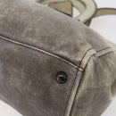 PRADA Hand Bag Leather 2way Gray Gold Auth ep11960-14
