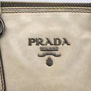 PRADA Hand Bag Leather 2way Gray Gold Auth ep11960-16