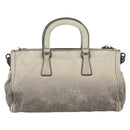 PRADA Hand Bag Leather 2way Gray Gold Auth ep11960-3