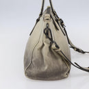PRADA Hand Bag Leather 2way Gray Gold Auth ep11960-4