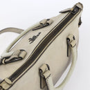 PRADA Hand Bag Leather 2way Gray Gold Auth ep11960-6