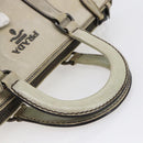 PRADA Hand Bag Leather 2way Gray Gold Auth ep11960-7