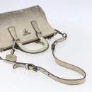 PRADA Hand Bag Leather 2way Gray Gold Auth ep11960-9