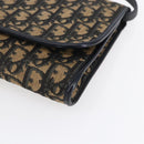 Christian Dior Trotter Canvas Shoulder Bag Navy Gold Auth ep11961-10