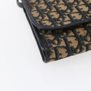 Christian Dior Trotter Canvas Shoulder Bag Navy Gold Auth ep11961-11