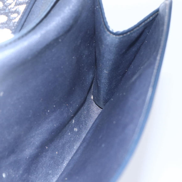 Christian Dior Trotter Canvas Shoulder Bag Navy Gold Auth ep11961