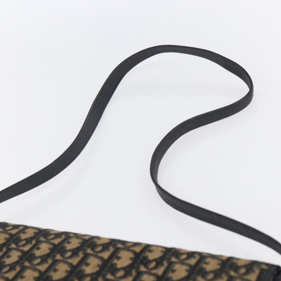 Christian Dior Trotter Canvas Shoulder Bag Navy Gold Auth ep11961