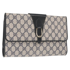 GUCCI GG Supreme Sherry Line Clutch Bag 2Way Bag Navy 904 02 050 Auth ep11965