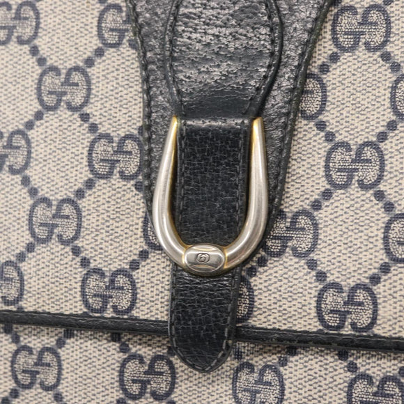 GUCCI GG Supreme Sherry Line Clutch Bag 2Way Bag Navy 904 02 050 Auth ep11965