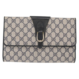 GUCCI GG Supreme Sherry Line Clutch Bag 2Way Bag Navy 904 02 050 Auth ep11965 - 0