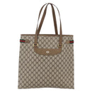 GUCCI GG Supreme Web Sherry Line Tote Bag PVC Beige Gold 39 02 091 Auth ep11968-13