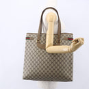 GUCCI GG Supreme Web Sherry Line Tote Bag PVC Beige Gold 39 02 091 Auth ep11968-22