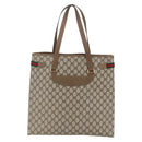 GUCCI GG Supreme Web Sherry Line Tote Bag PVC Beige Gold 39 02 091 Auth ep11968-2