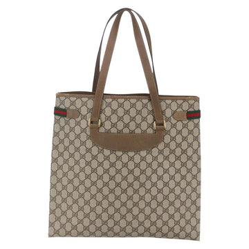 GUCCI GG Supreme Web Sherry Line Tote Bag PVC Beige Gold 39 02 091 Auth ep11968 - 0