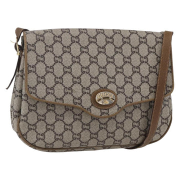 GUCCI GG Plus Supreme Shoulder Bag PVC Beige Gold Auth ep11969