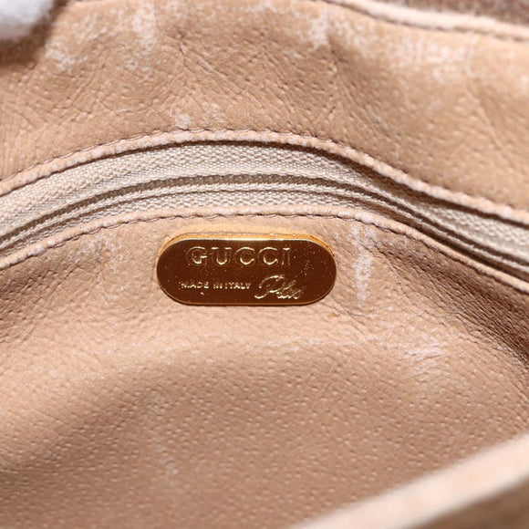 GUCCI GG Plus Supreme Shoulder Bag PVC Beige Gold Auth ep11969