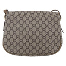 GUCCI GG Plus Supreme Shoulder Bag PVC Beige Gold Auth ep11969-2