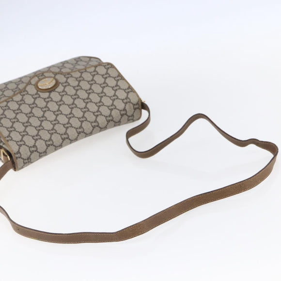 GUCCI GG Plus Supreme Shoulder Bag PVC Beige Gold Auth ep11969