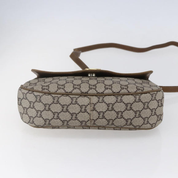 GUCCI GG Plus Supreme Shoulder Bag PVC Beige Gold Auth ep11969