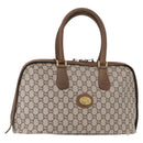 GUCCI GG Plus Supreme Boston Bag PVC Beige Gold Auth ep11970-1