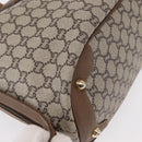 GUCCI GG Plus Supreme Boston Bag PVC Beige Gold Auth ep11970-10