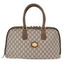 GUCCI GG Plus Supreme Boston Bag PVC Beige Gold Auth ep11970-2