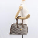 GUCCI GG Plus Supreme Boston Bag PVC Beige Gold Auth ep11970-22