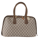 GUCCI GG Plus Supreme Boston Bag PVC Beige Gold Auth ep11970-3