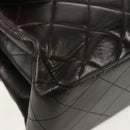 CHANEL Matelasse Double Face Chain Bag Lamb Skin Black Gold CC Auth ep11971A-15