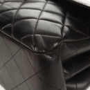 CHANEL Matelasse Double Face Chain Bag Lamb Skin Black Gold CC Auth ep11971A-16