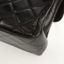 CHANEL Matelasse Double Face Chain Bag Lamb Skin Black Gold CC Auth ep11971A-18