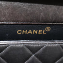 CHANEL Matelasse Double Face Chain Bag Lamb Skin Black Gold CC Auth ep11971A-29