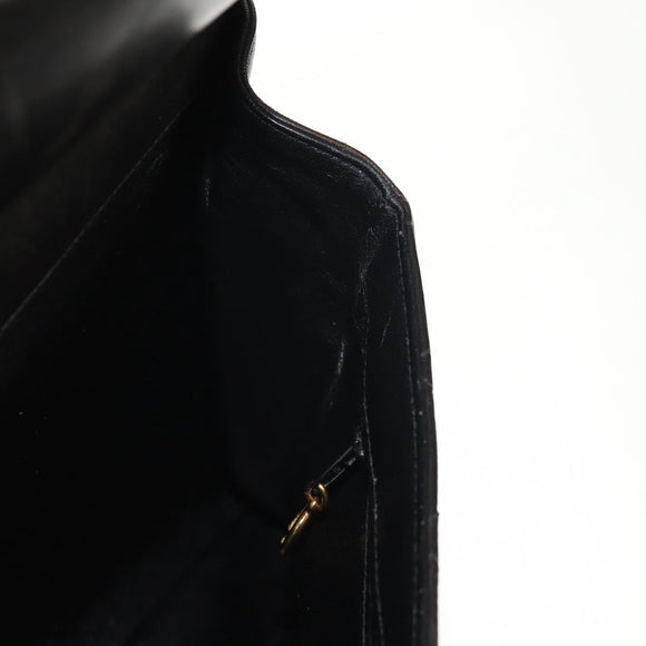CHANEL Matelasse Double Face Chain Bag Lamb Skin Black Gold CC Auth ep11971A