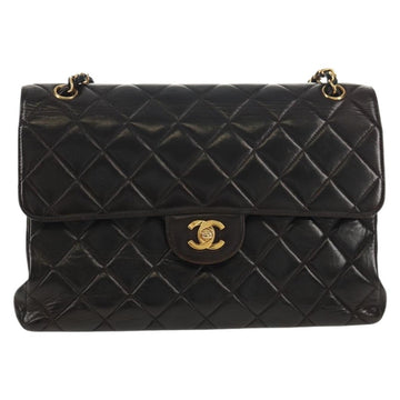 CHANEL Matelasse Double Face Chain Bag Lamb Skin Black Gold CC Auth ep11971A - 0