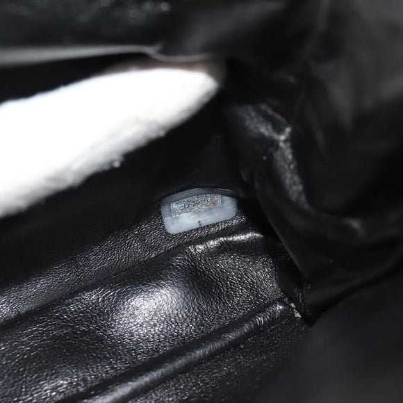 CHANEL Matelasse Double Face Chain Bag Lamb Skin Black Gold CC Auth ep11971A