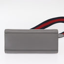 GUCCI Bamboo Sherry Line Hand Bag Leather 2way Gray Gold 470271 Auth ep11972-5