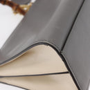 GUCCI Bamboo Sherry Line Hand Bag Leather 2way Gray Gold 470271 Auth ep11972-16