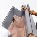 GUCCI Bamboo Sherry Line Hand Bag Leather 2way Gray Gold 470271 Auth ep11972-20