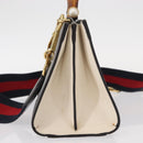 GUCCI Bamboo Sherry Line Hand Bag Leather 2way Gray Gold 470271 Auth ep11972-3