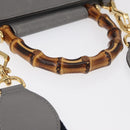 GUCCI Bamboo Sherry Line Hand Bag Leather 2way Gray Gold 470271 Auth ep11972-7