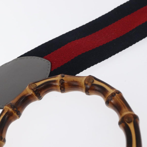 GUCCI Bamboo Sherry Line Hand Bag Leather 2way Gray Gold 470271 Auth ep11972