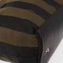 FENDI Pecan Canvas Hand Bag Black Brown Auth ep11974-14