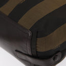FENDI Pecan Canvas Hand Bag Black Brown Auth ep11974-15