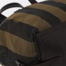 FENDI Pecan Canvas Hand Bag Black Brown Auth ep11974-16