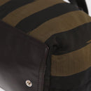 FENDI Pecan Canvas Hand Bag Black Brown Auth ep11974-9