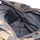 FENDI Pecan Canvas Hand Bag Black Brown Auth ep11974-18