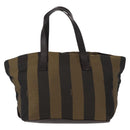 FENDI Pecan Canvas Hand Bag Black Brown Auth ep11974-13
