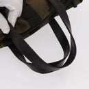 FENDI Pecan Canvas Hand Bag Black Brown Auth ep11974-7