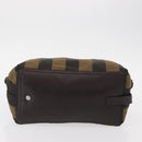 FENDI Pecan Canvas Hand Bag Black Brown Auth ep11974-5